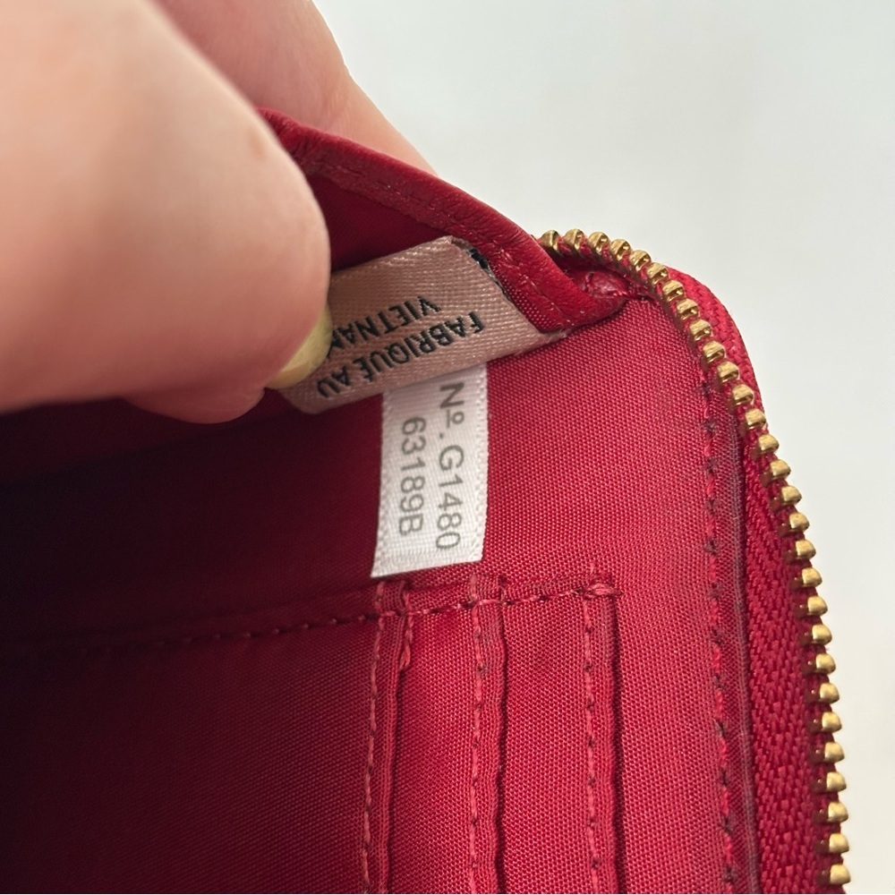 Coach Long Zip Around Wallet Women's Red - Picture 7 of 9